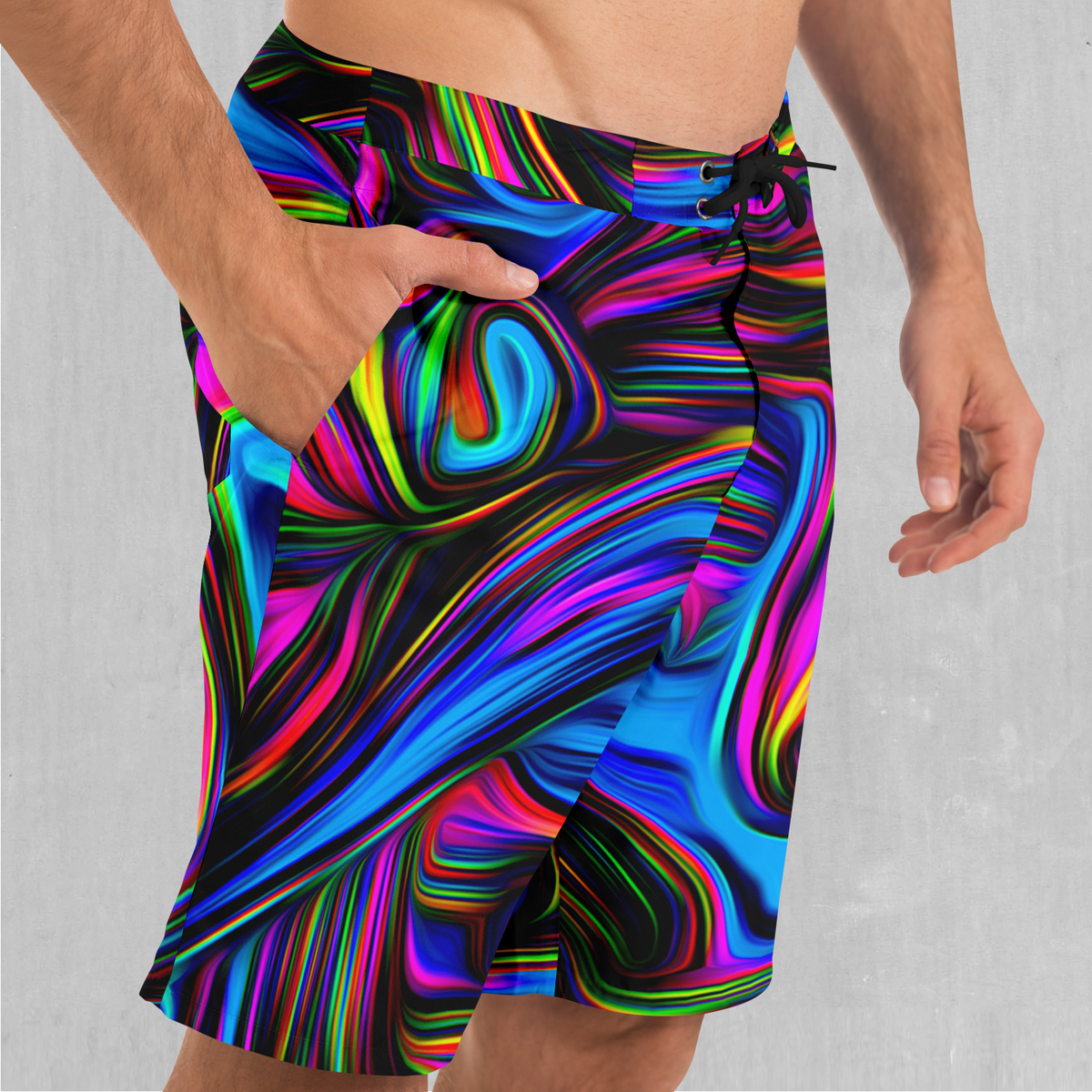 Geometric Board Shorts for Man Psychedelic Shorts Serf Boardshorts