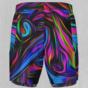 Psychedelic Waves Men's 2 in 1 Shorts
