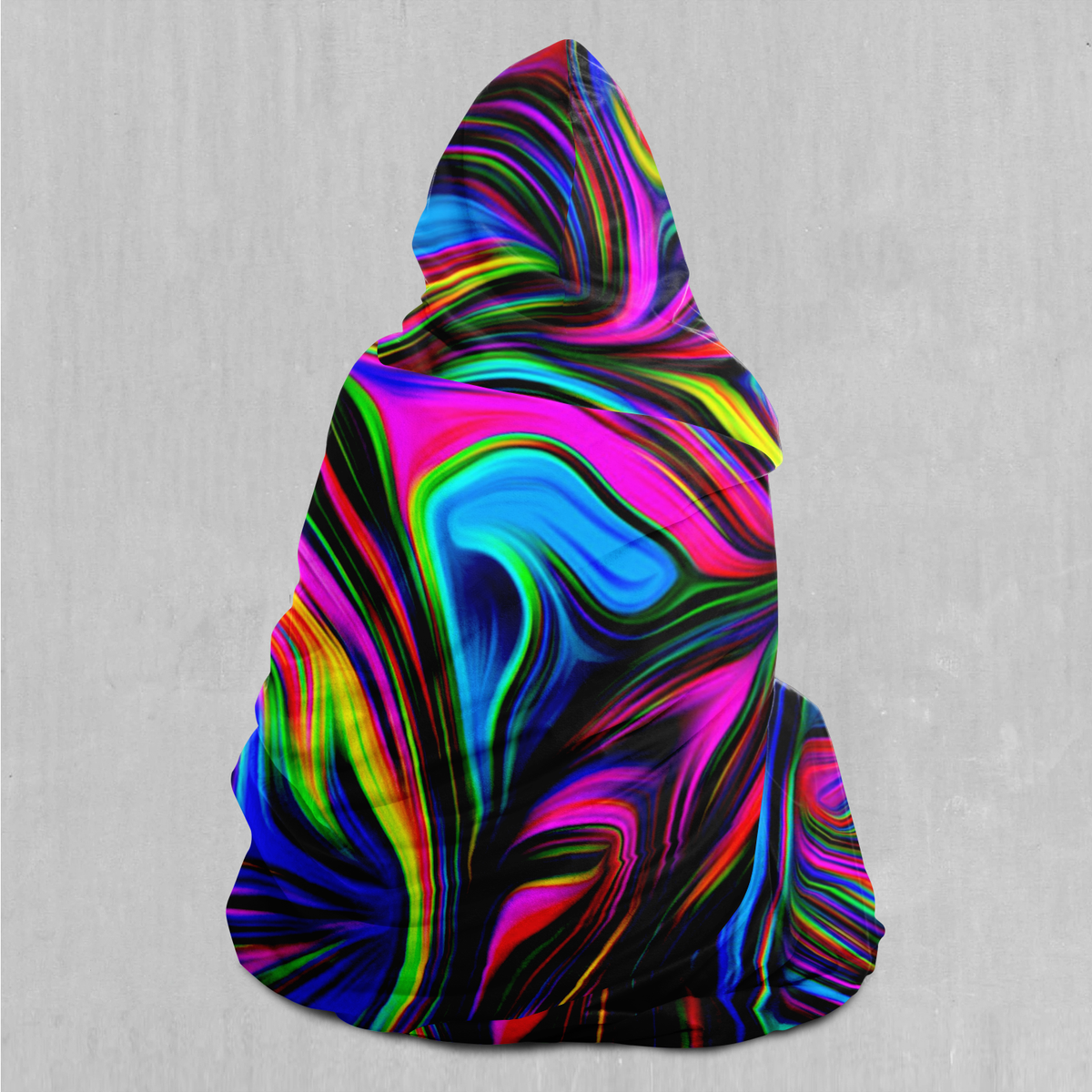 Psychedelic Waves Hooded Blanket