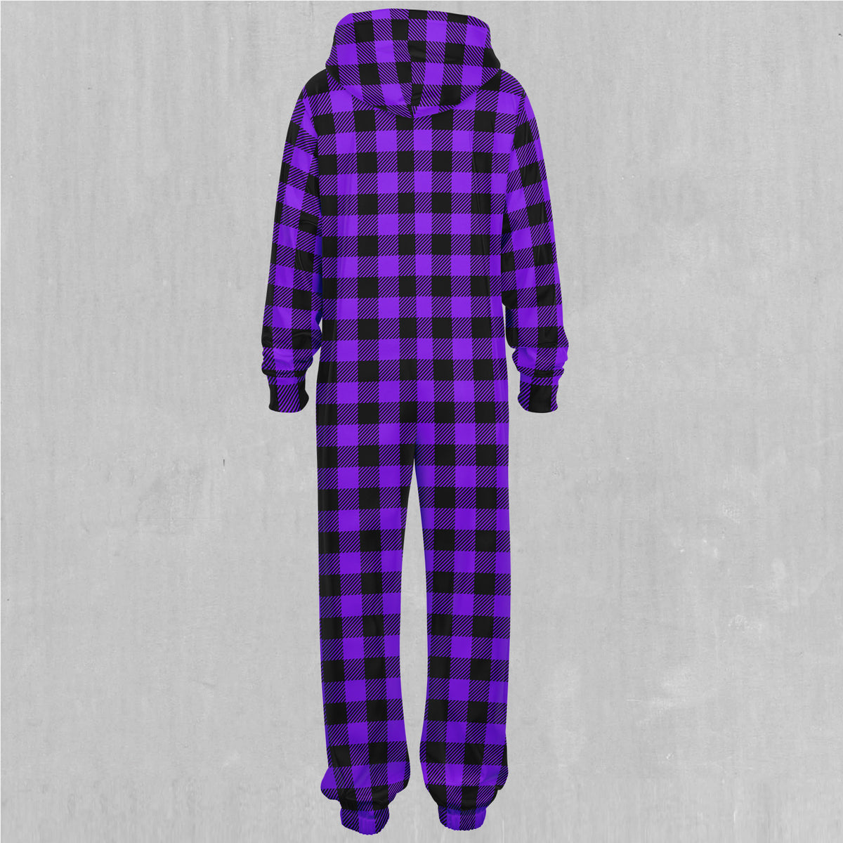 Purple Checkered Plaid Jumpsuit