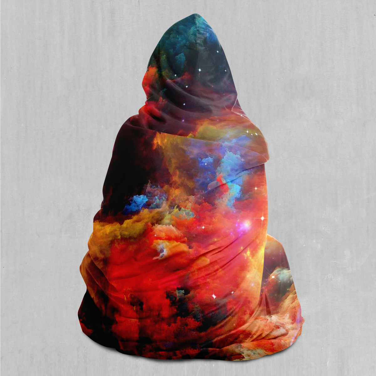 Rainbow Galaxy Hooded Blanket - EDM Rave Clothing Festival Clothing Psychedelic Clothing