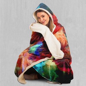 Rainbow Galaxy Hooded Blanket - EDM Rave Clothing Festival Clothing Psychedelic Clothing