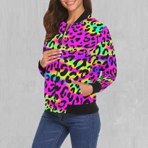 Rave Leopard Women's Bomber Jacket