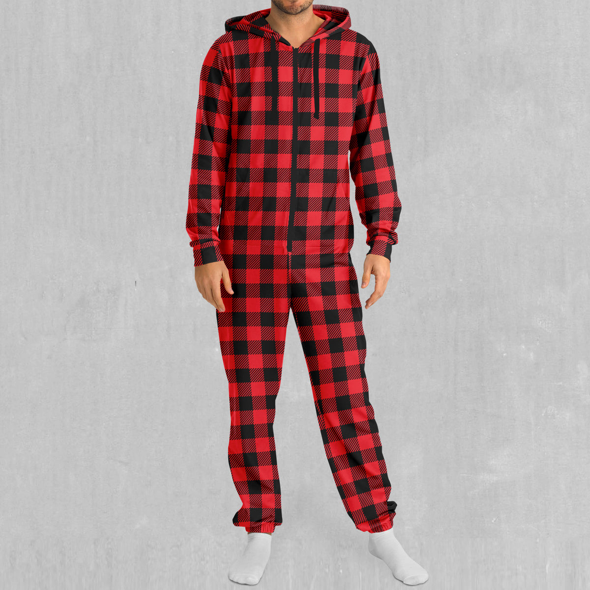 Red Checkered Plaid Jumpsuit