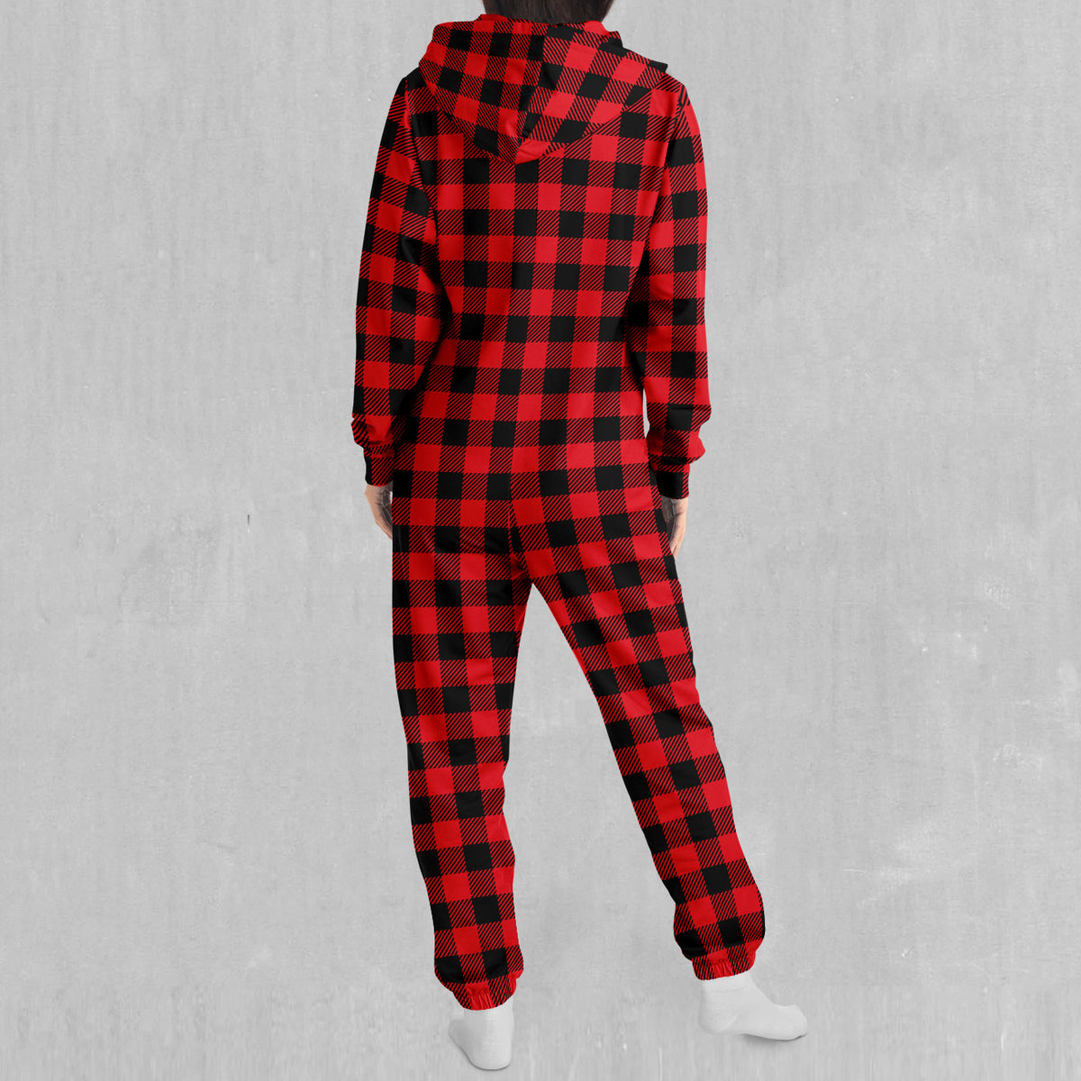 Red Checkered Plaid Jumpsuit