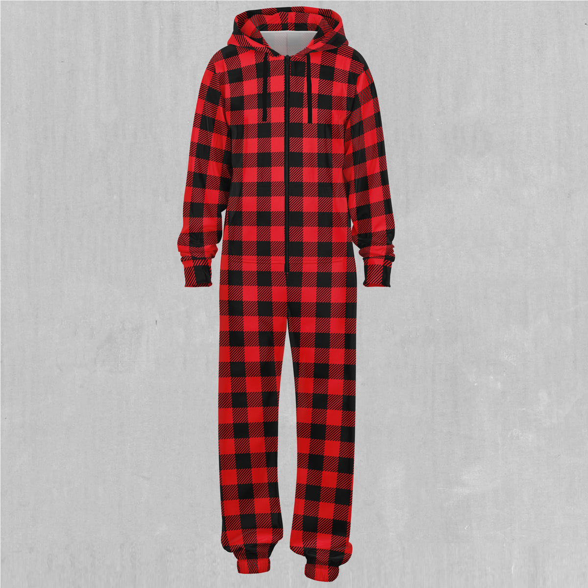 Red Checkered Plaid Jumpsuit