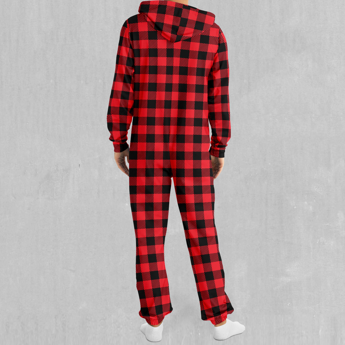 Red Checkered Plaid Jumpsuit