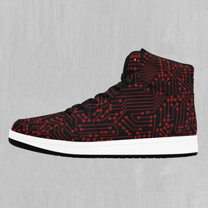 Red Cybernetic High Top Sneakers