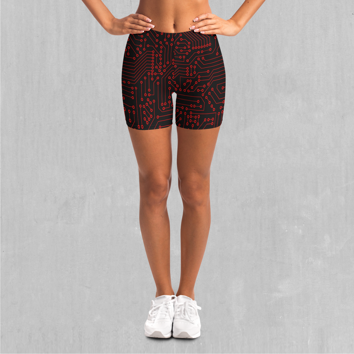 Red Cybernetic Yoga Shorts