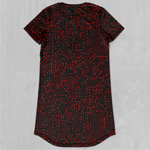 Red Cybernetic T-Shirt Dress