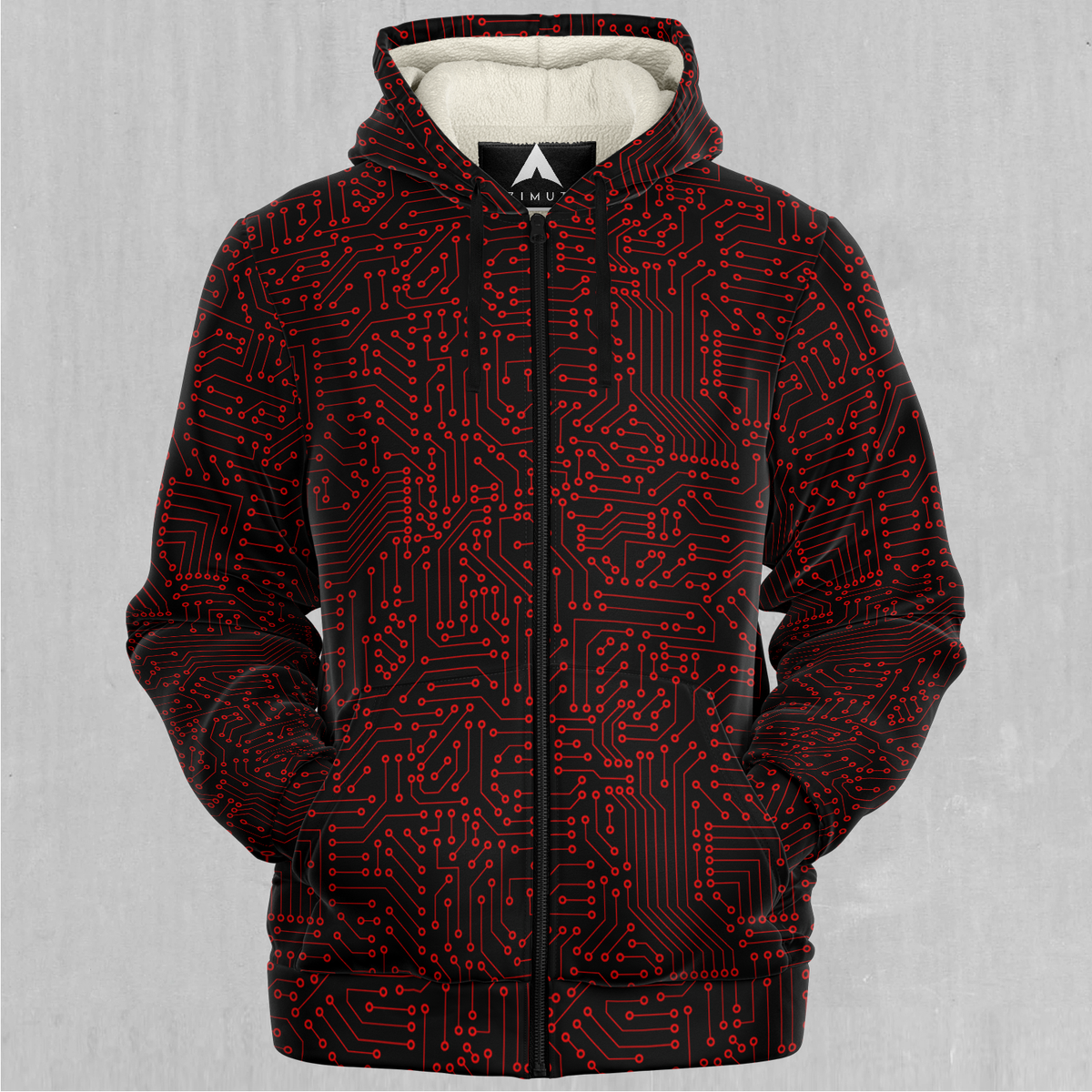 Red Cybernetic Sherpa Hoodie