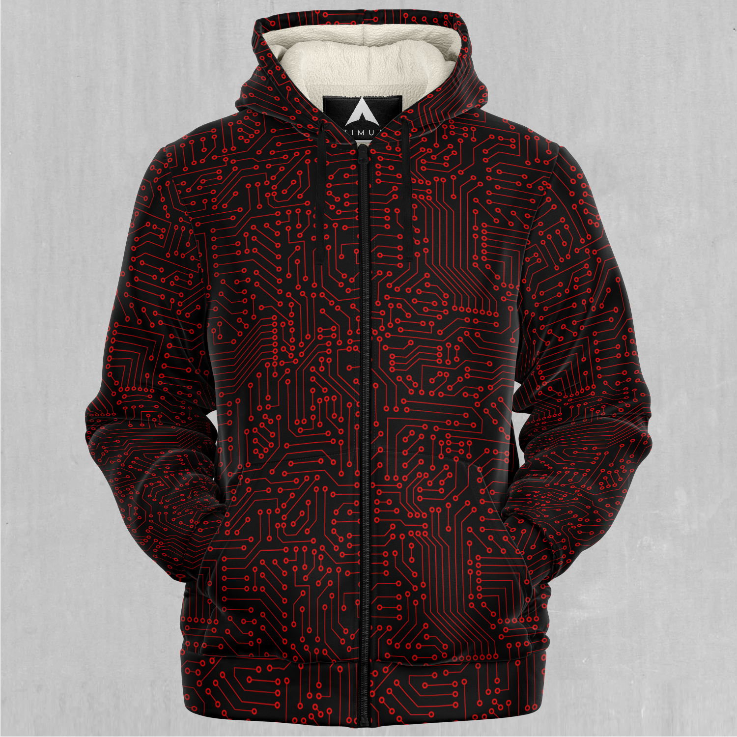 Red Cybernetic Sherpa Hoodie