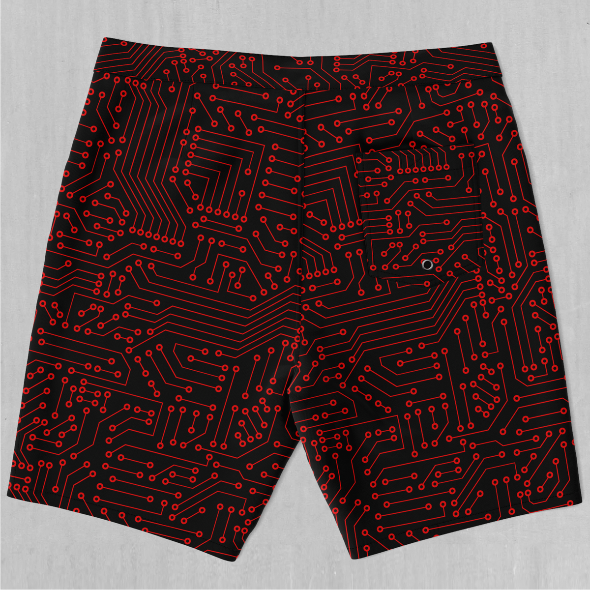 Red Cybernetic Board Shorts