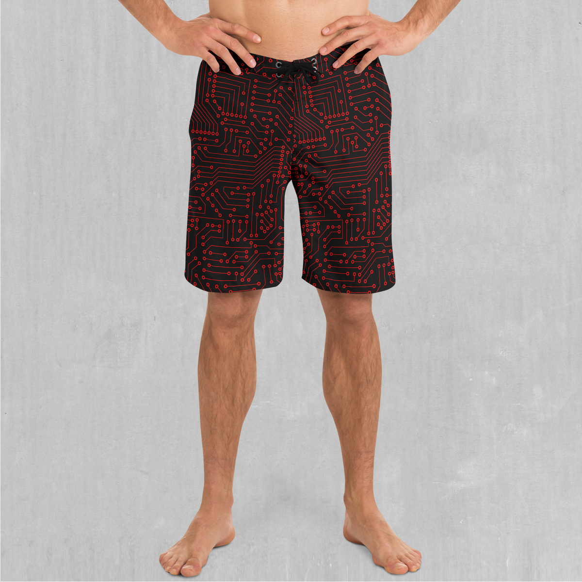 Red Cybernetic Board Shorts