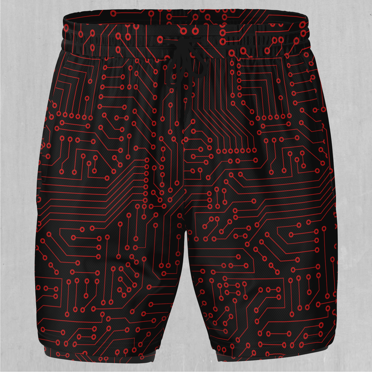 Red Cybernetic Men's 2 in 1 Shorts