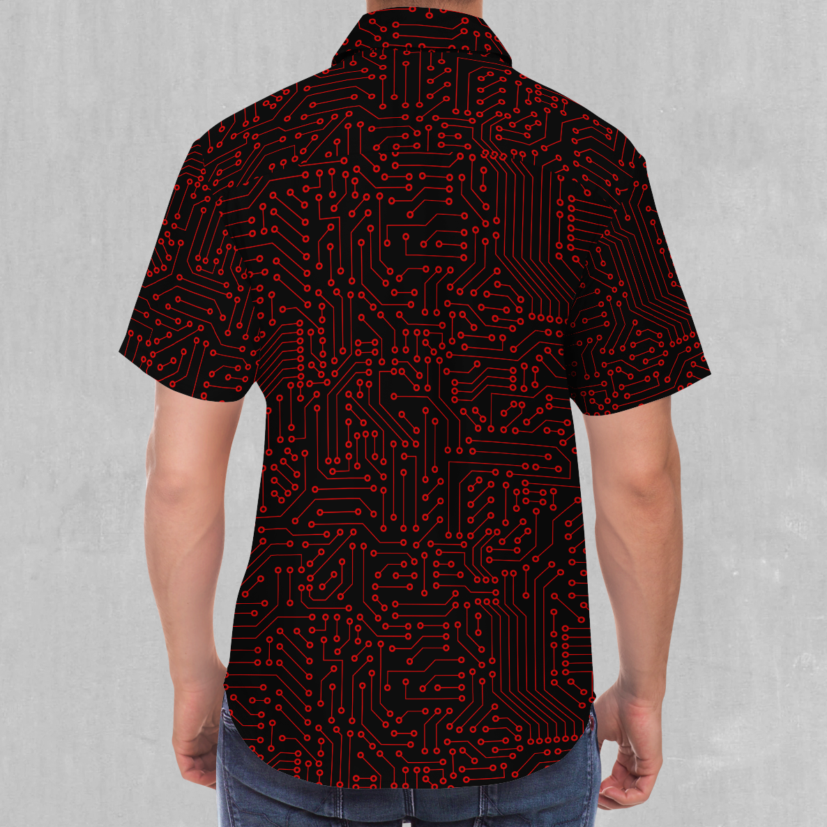 Red Cybernetic Button Down Shirt