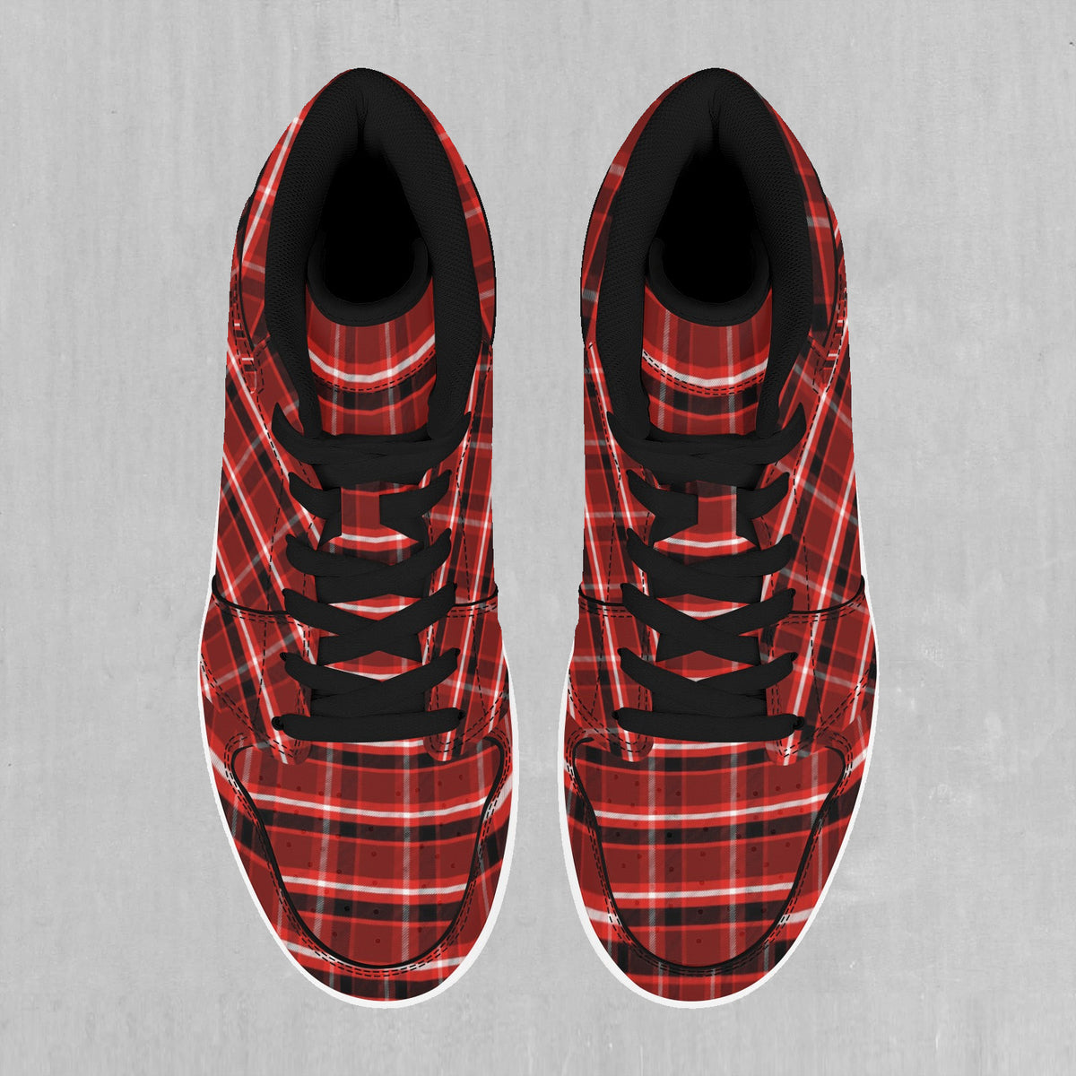 Red Plaid High Top Sneakers