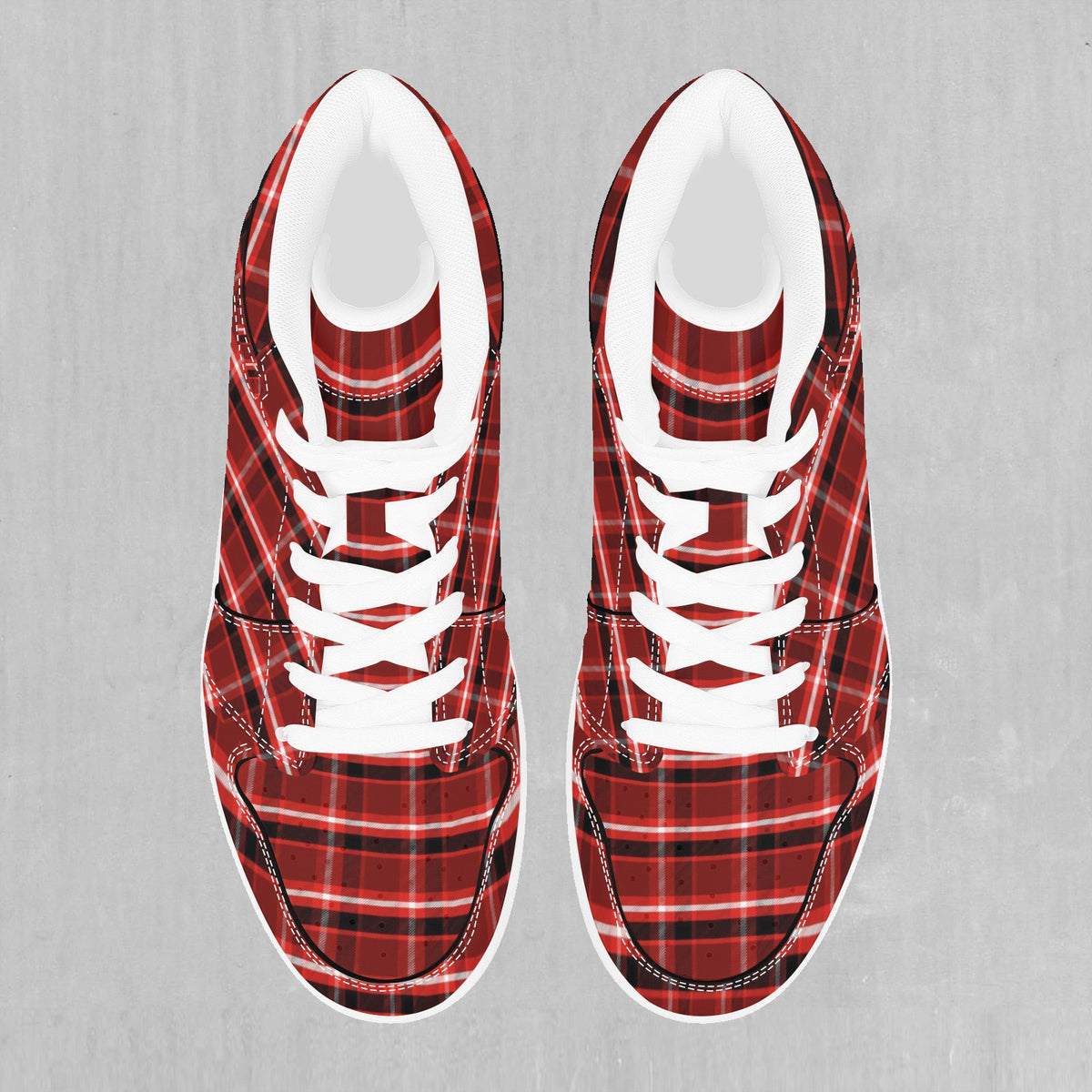 Red Plaid High Top Sneakers