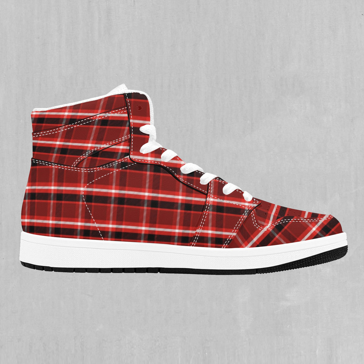 Red Plaid High Top Sneakers