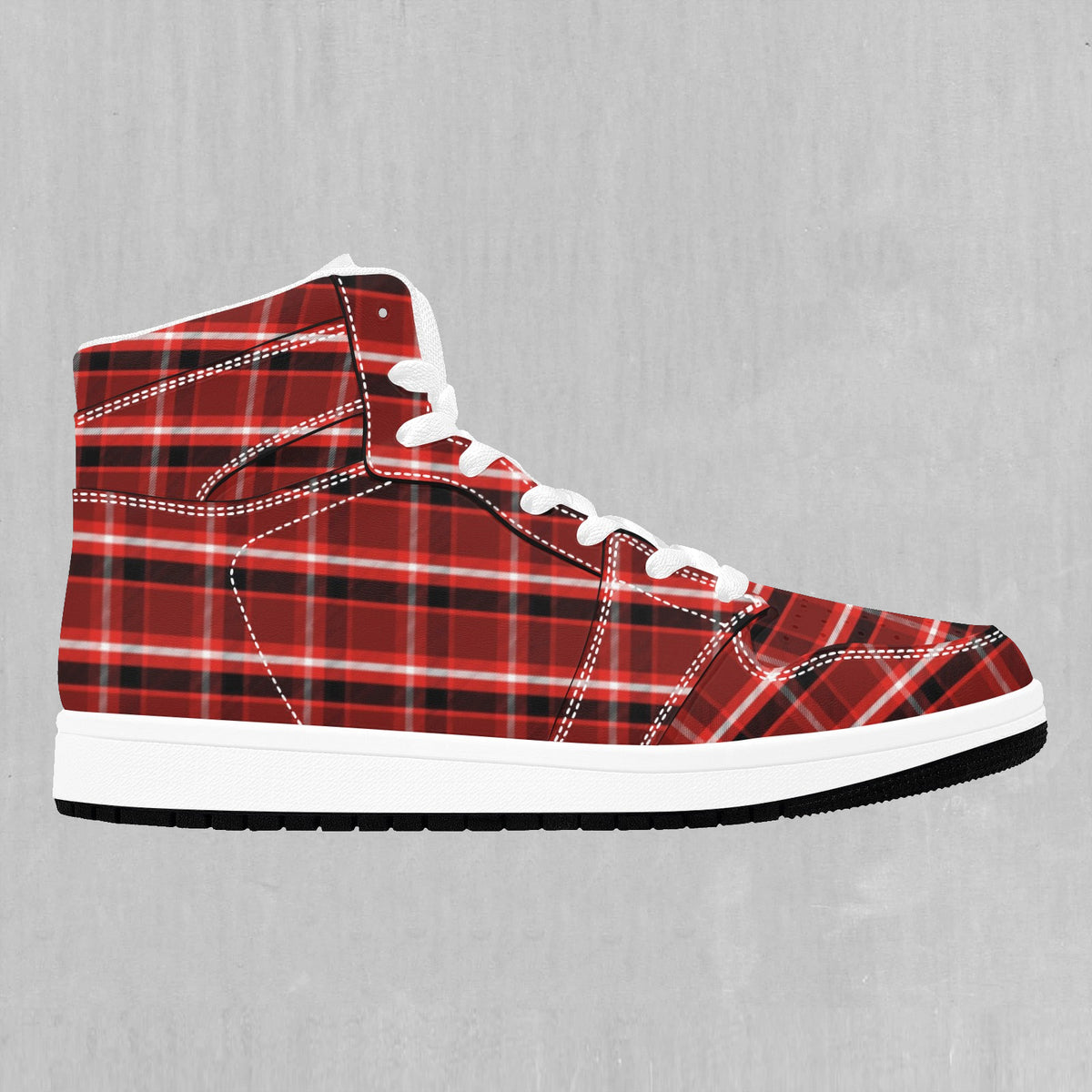 Red Plaid High Top Sneakers
