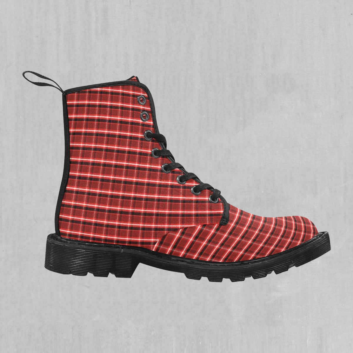 Red Plaid Women's Boots