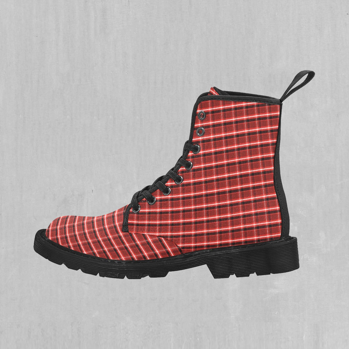 Red Plaid Women's Boots