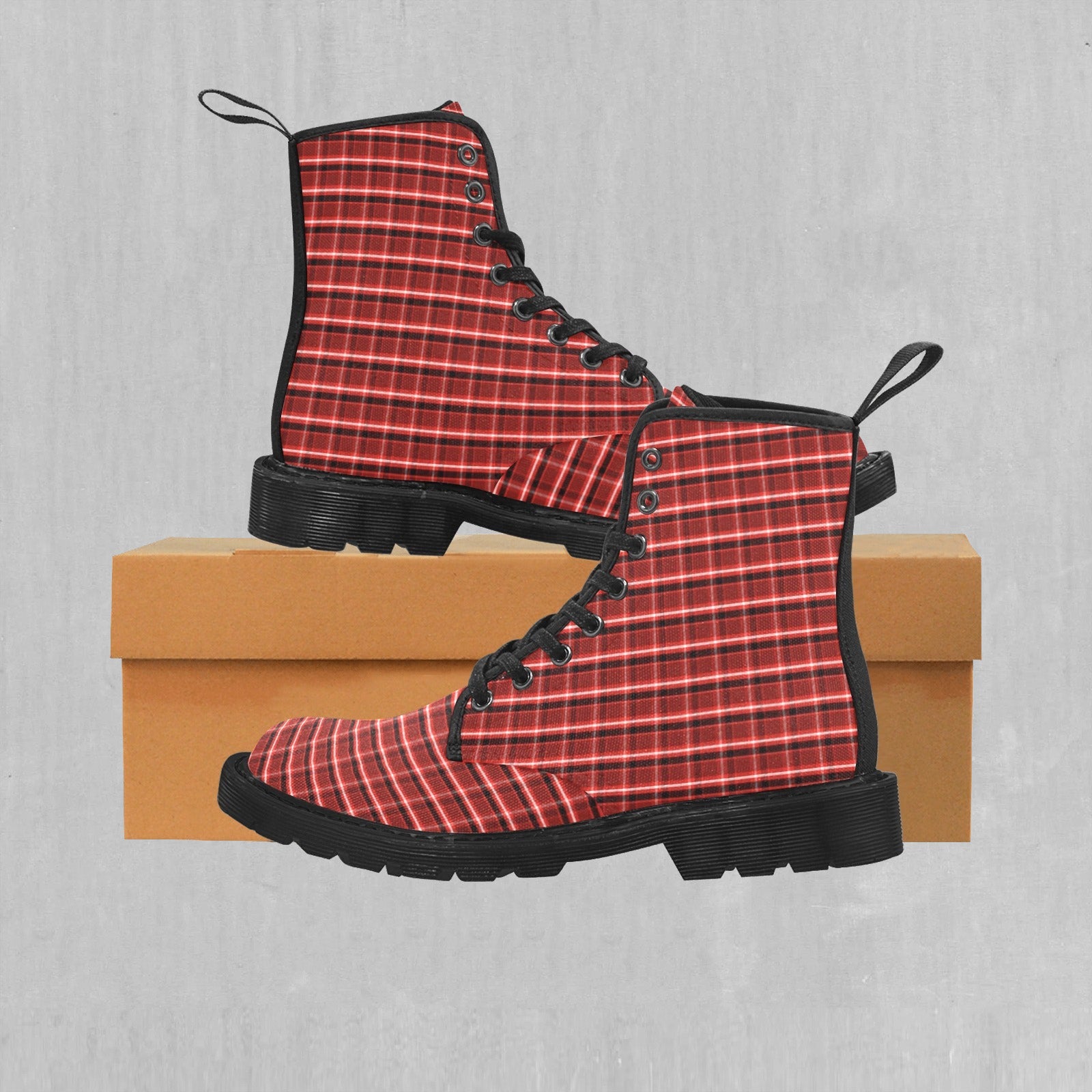 Red Plaid Women's Boots