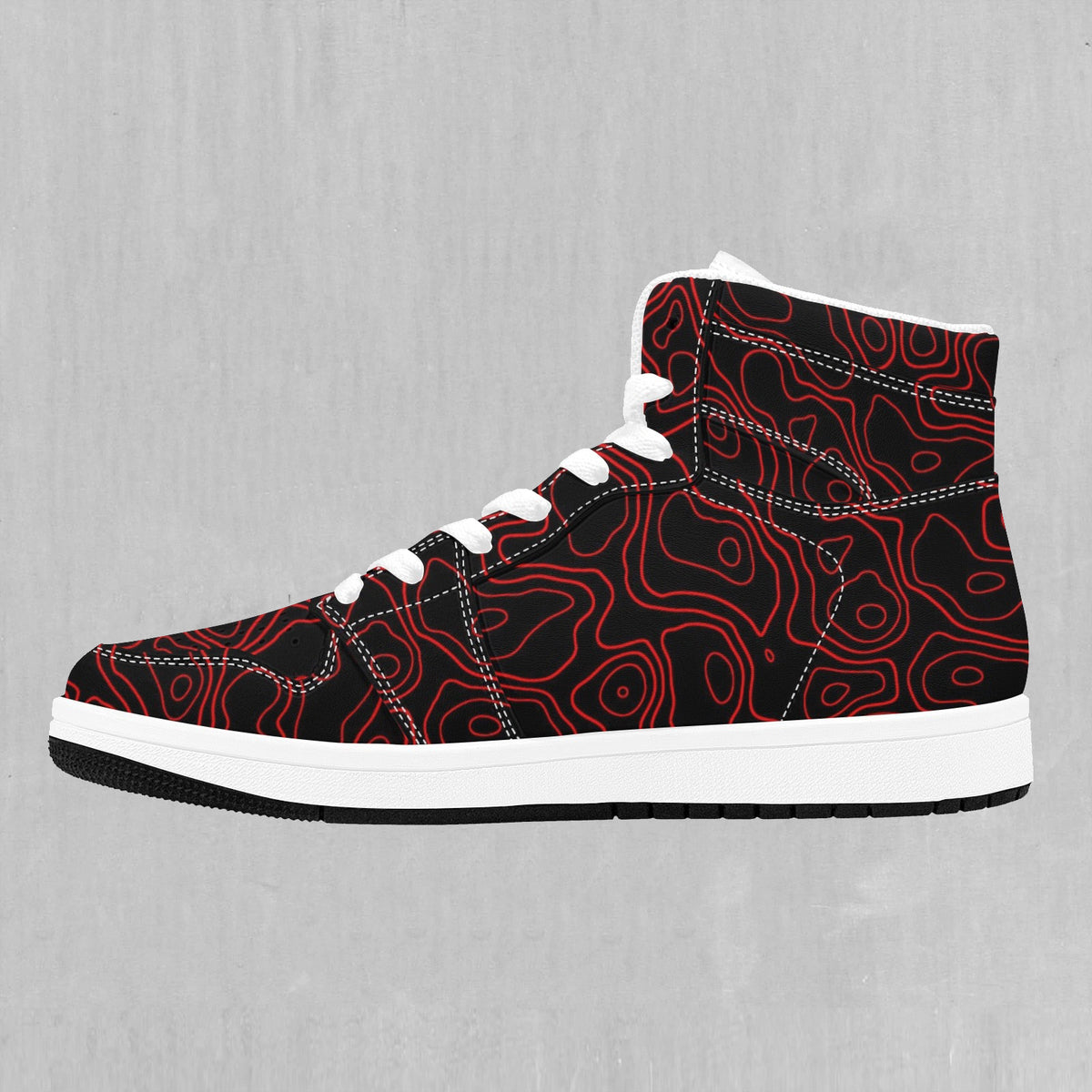 Red Topographic High Top Sneakers