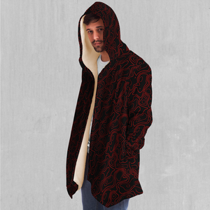 Red Topographic Cloak - Azimuth Clothing