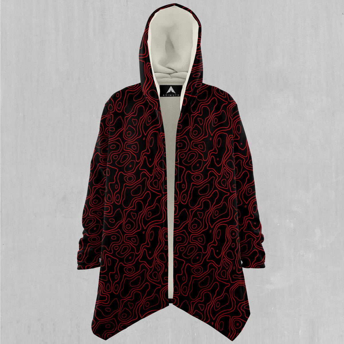 Red Topographic Cloak - Azimuth Clothing