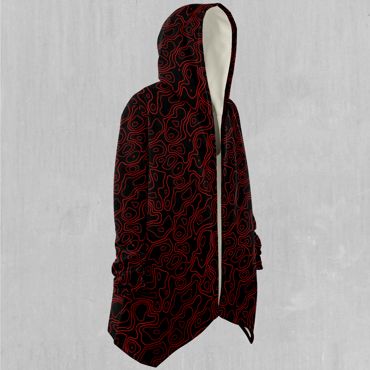 Red Topographic Cloak - Azimuth Clothing