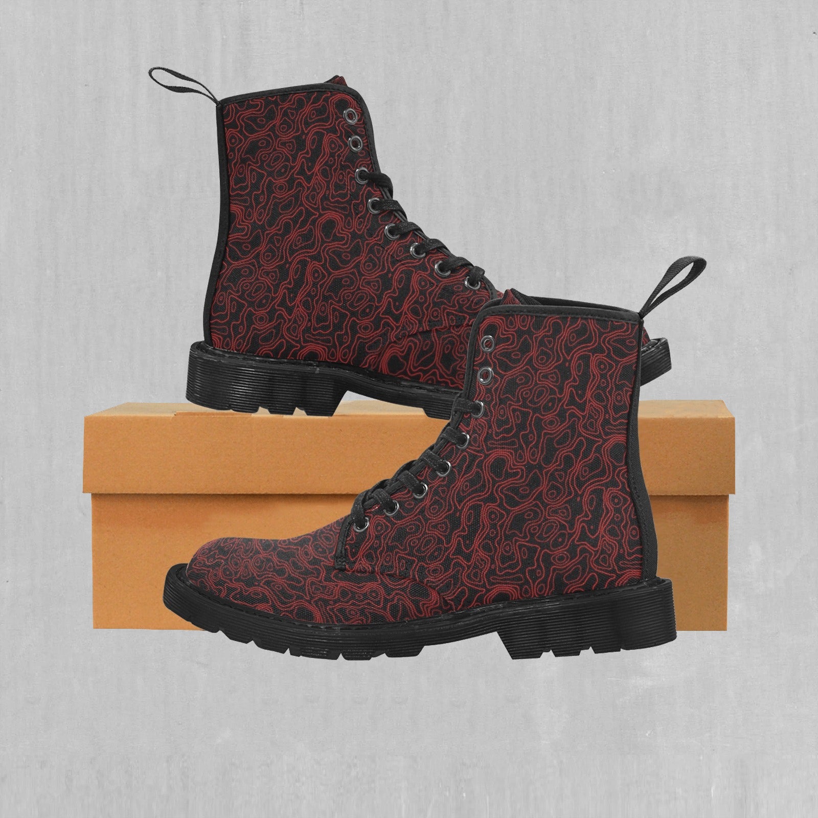 Red Topographic Women's Boots