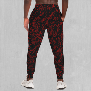 Red Topographic Joggers