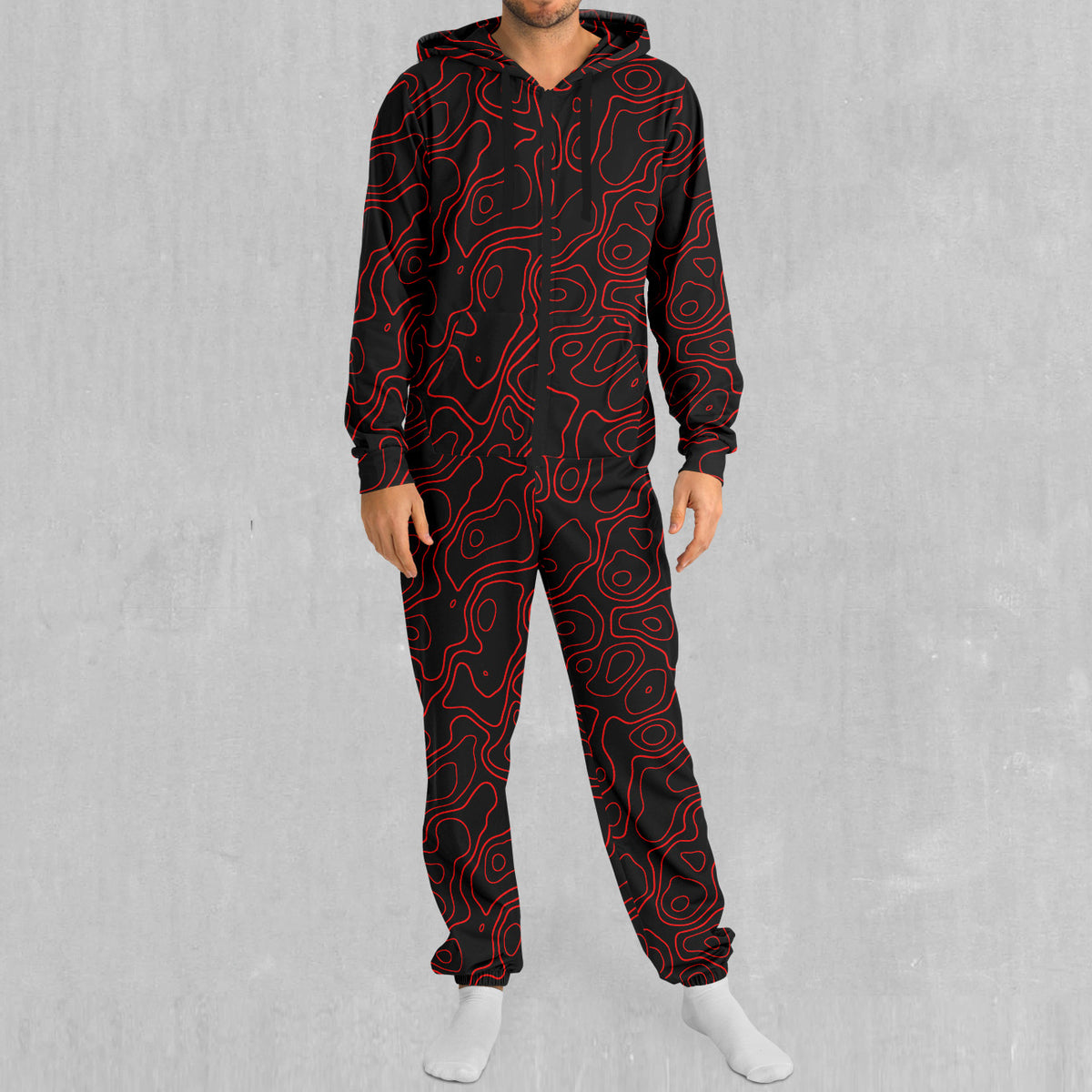 Red Topographic Jumpsuit