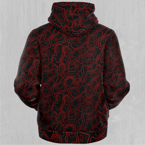 Red Topographic Sherpa Hoodie