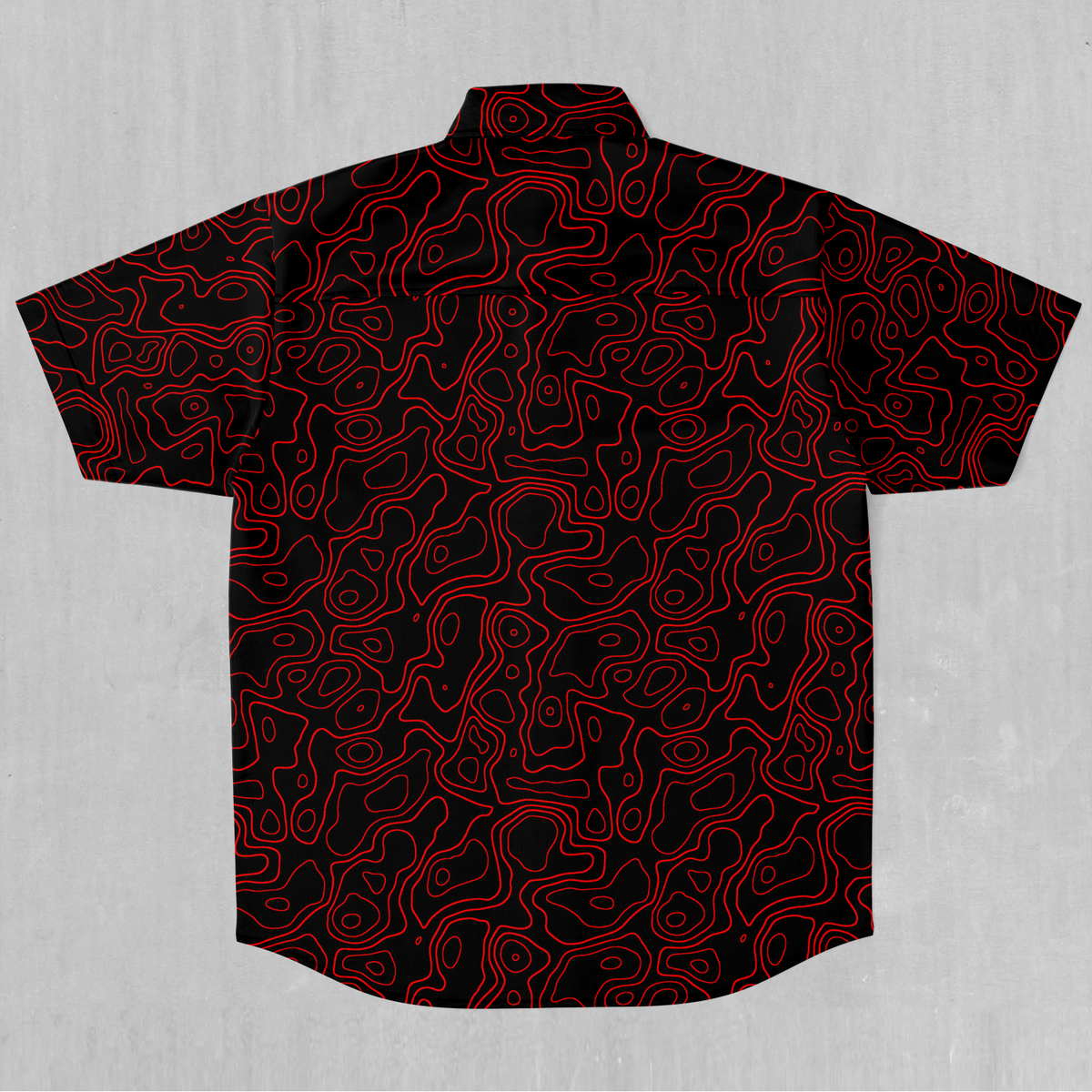 Red Topographic Button Down Shirt