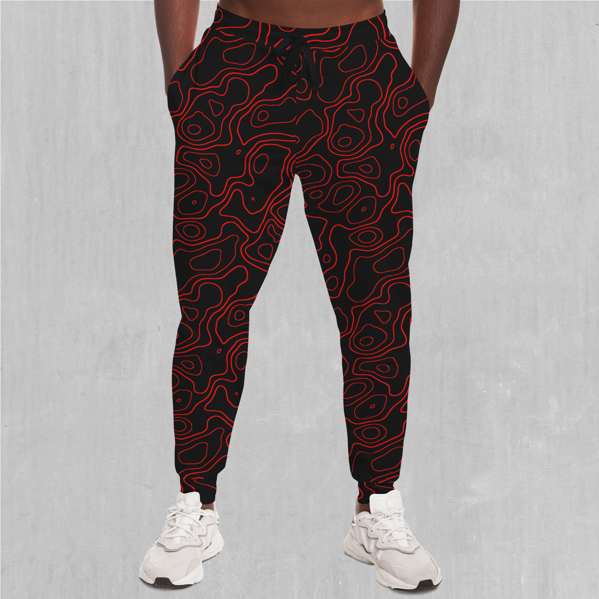 Red Topographic Joggers