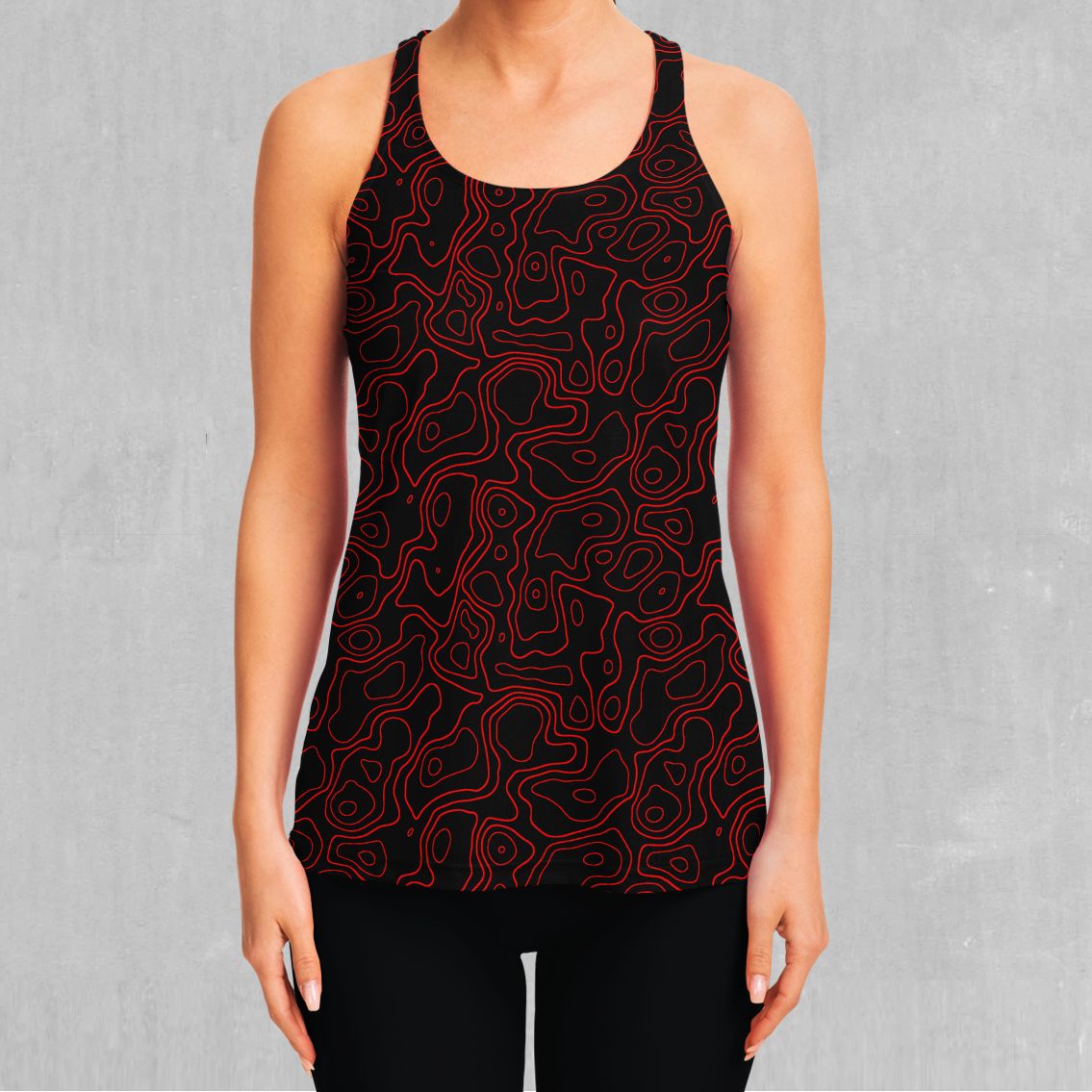 Red Topographic Women's Tank Top