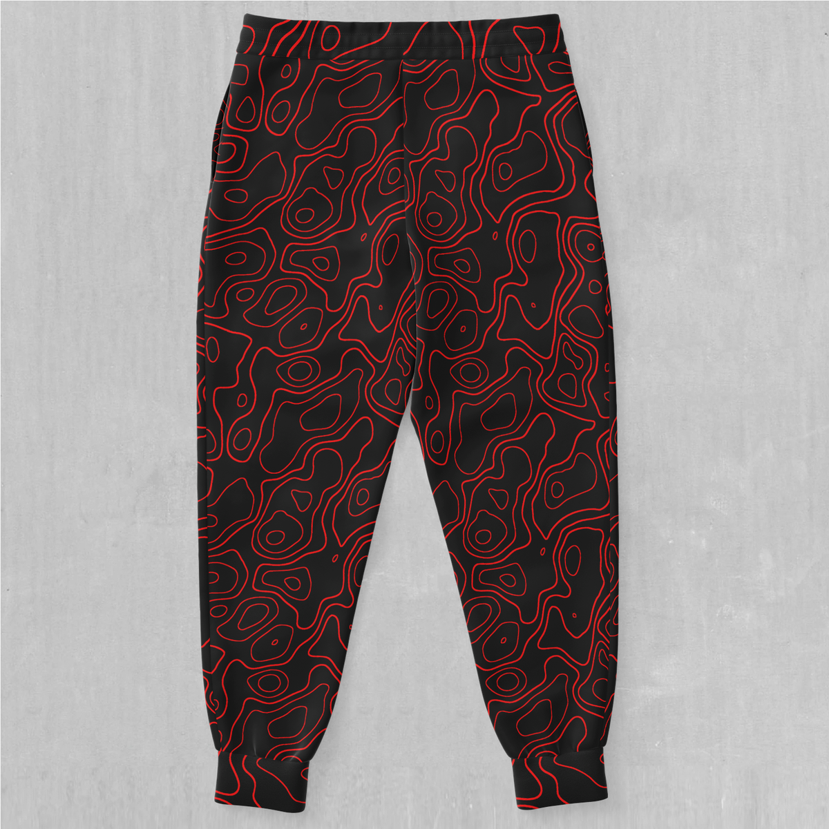 Red Topographic Joggers