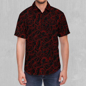 Red Topographic Button Down Shirt