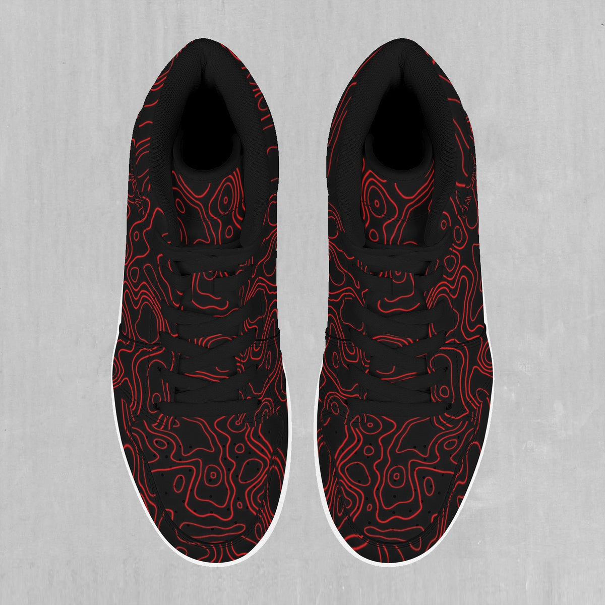 Red Topographic High Top Sneakers