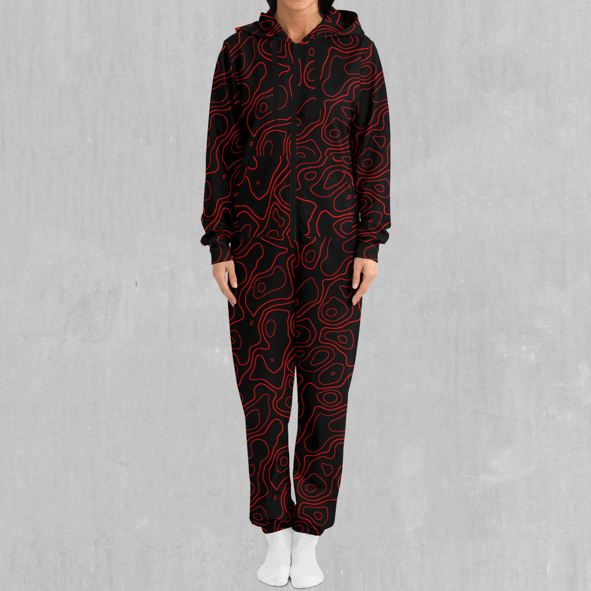 Red Topographic Jumpsuit