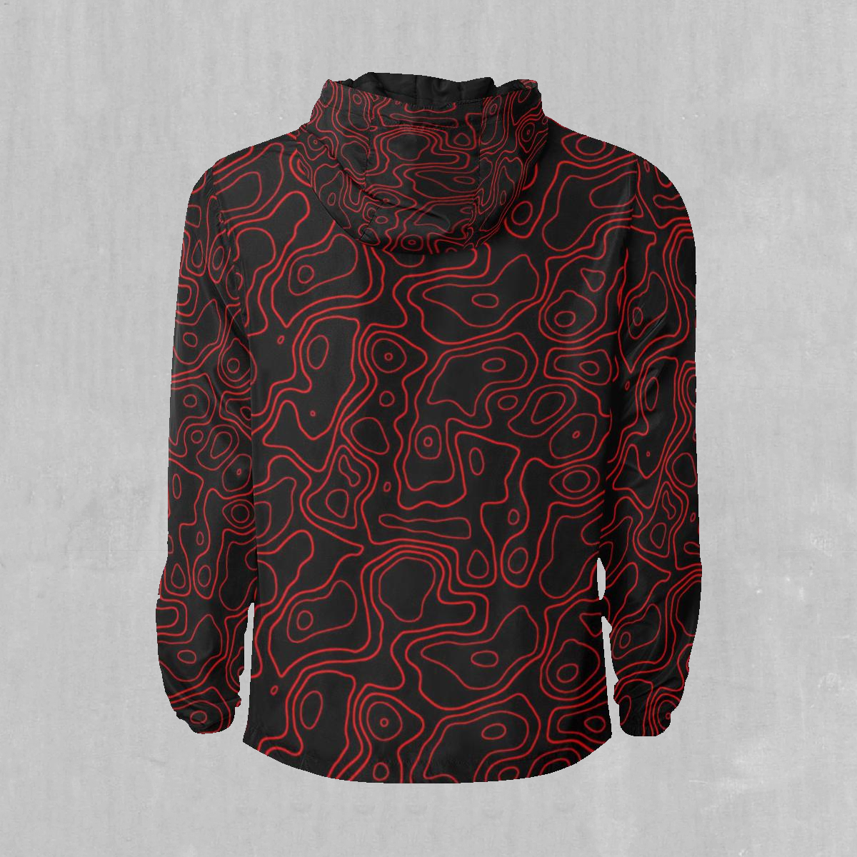Red Topographic Windbreaker