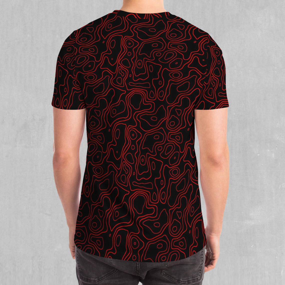 Red Topographic Tee - Azimuth Clothing