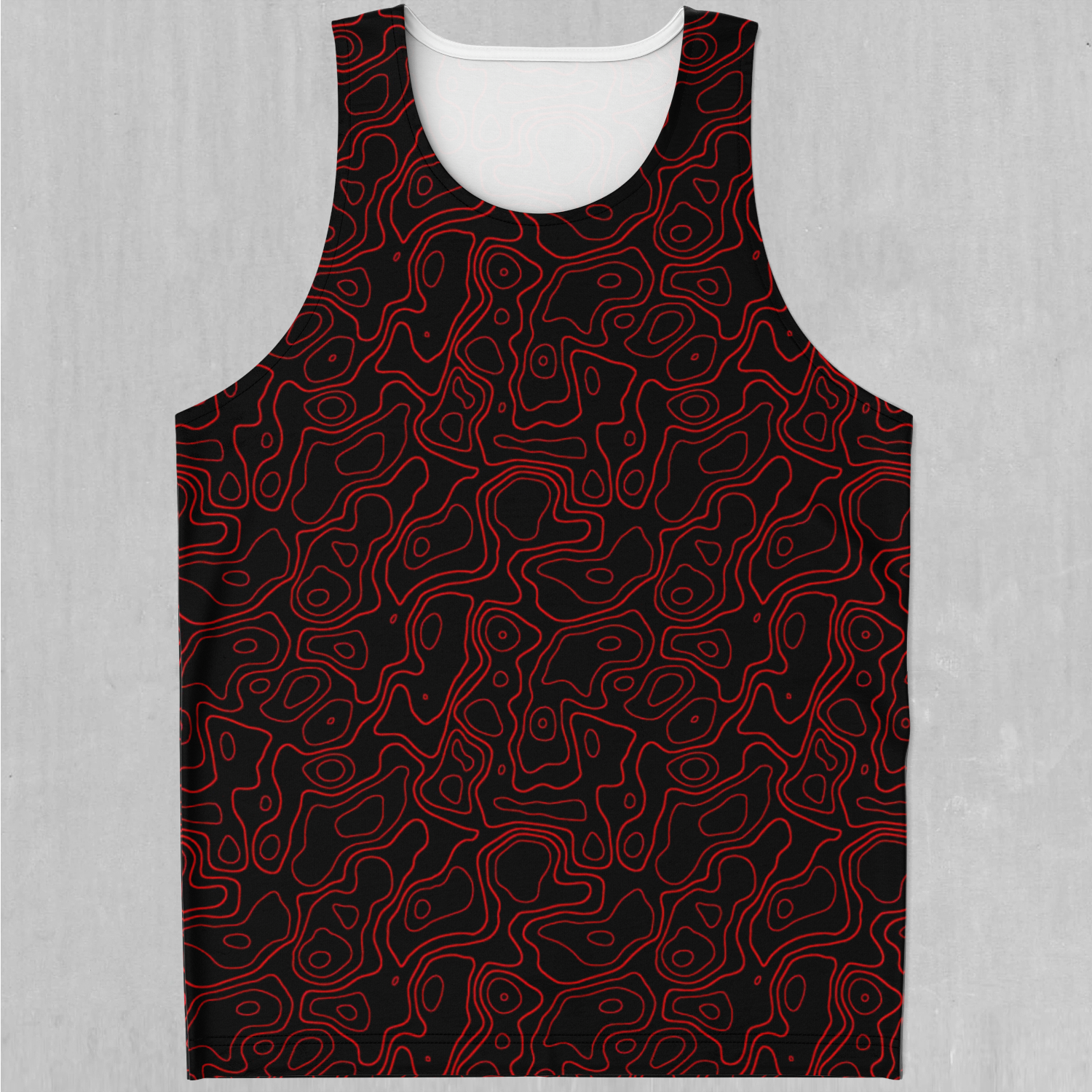 Red Topographic Men's Tank Top - Azimuth Clothing