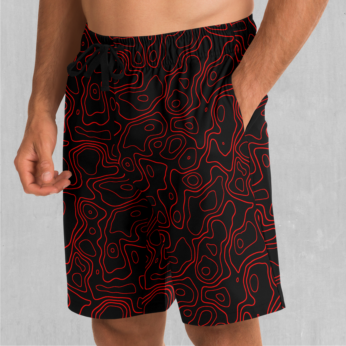 Red Topographic Shorts