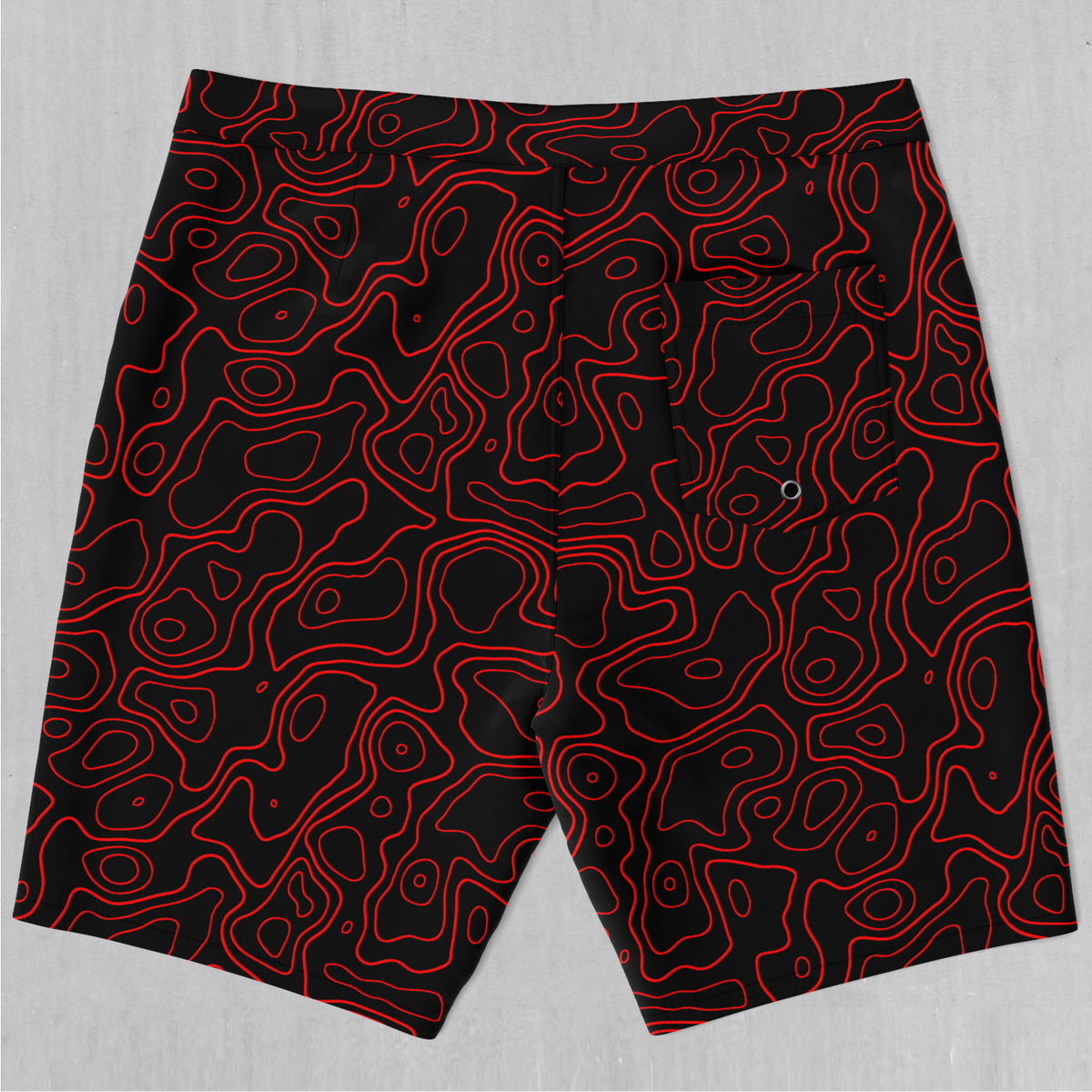Red Topographic Board Shorts