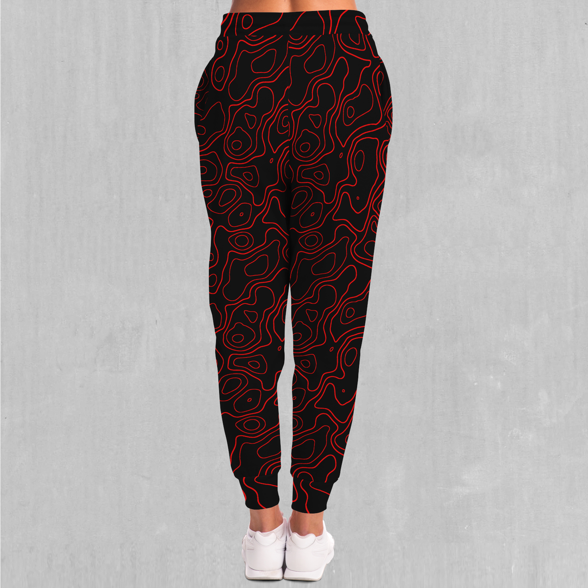 Red Topographic Joggers