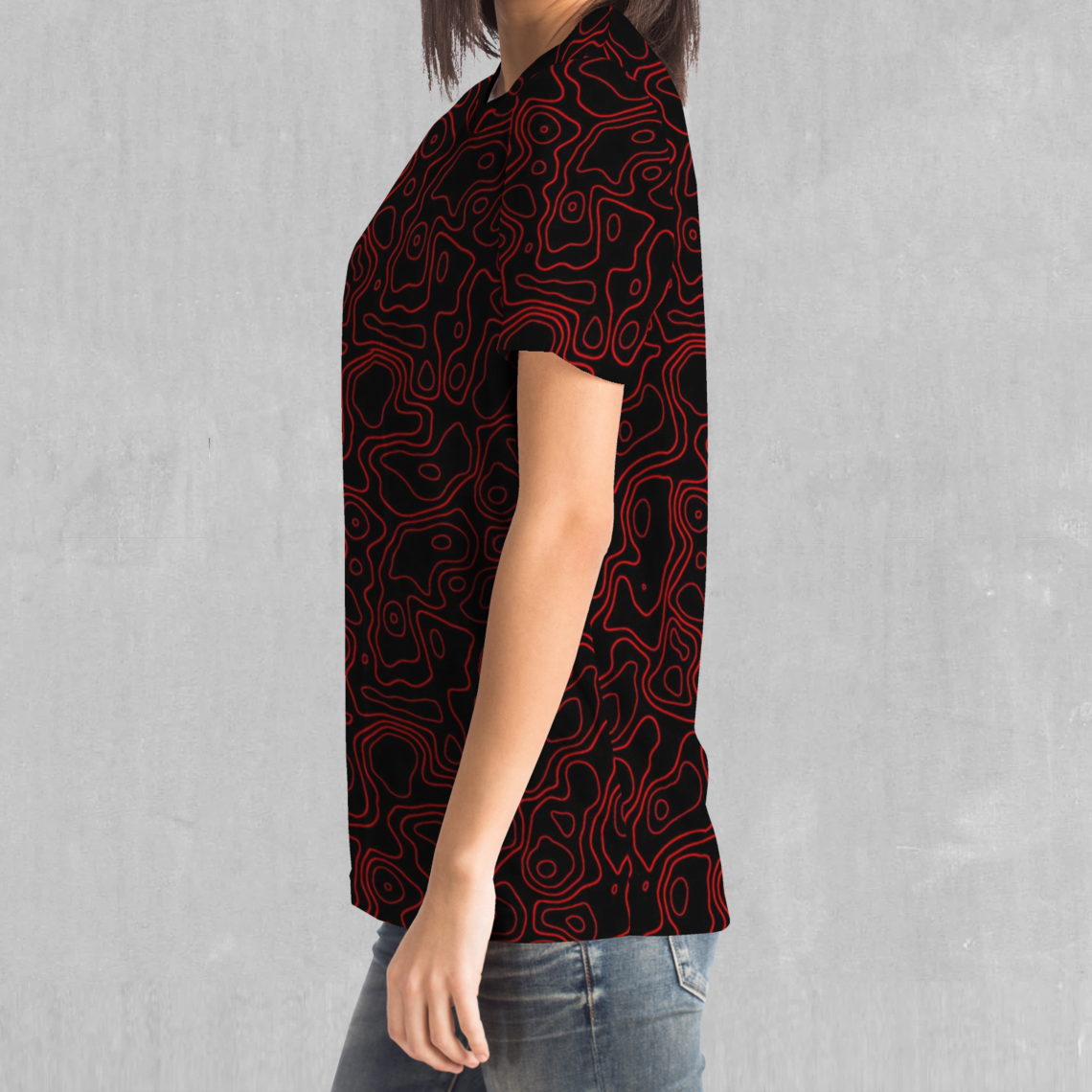 Red Topographic Tee - Azimuth Clothing