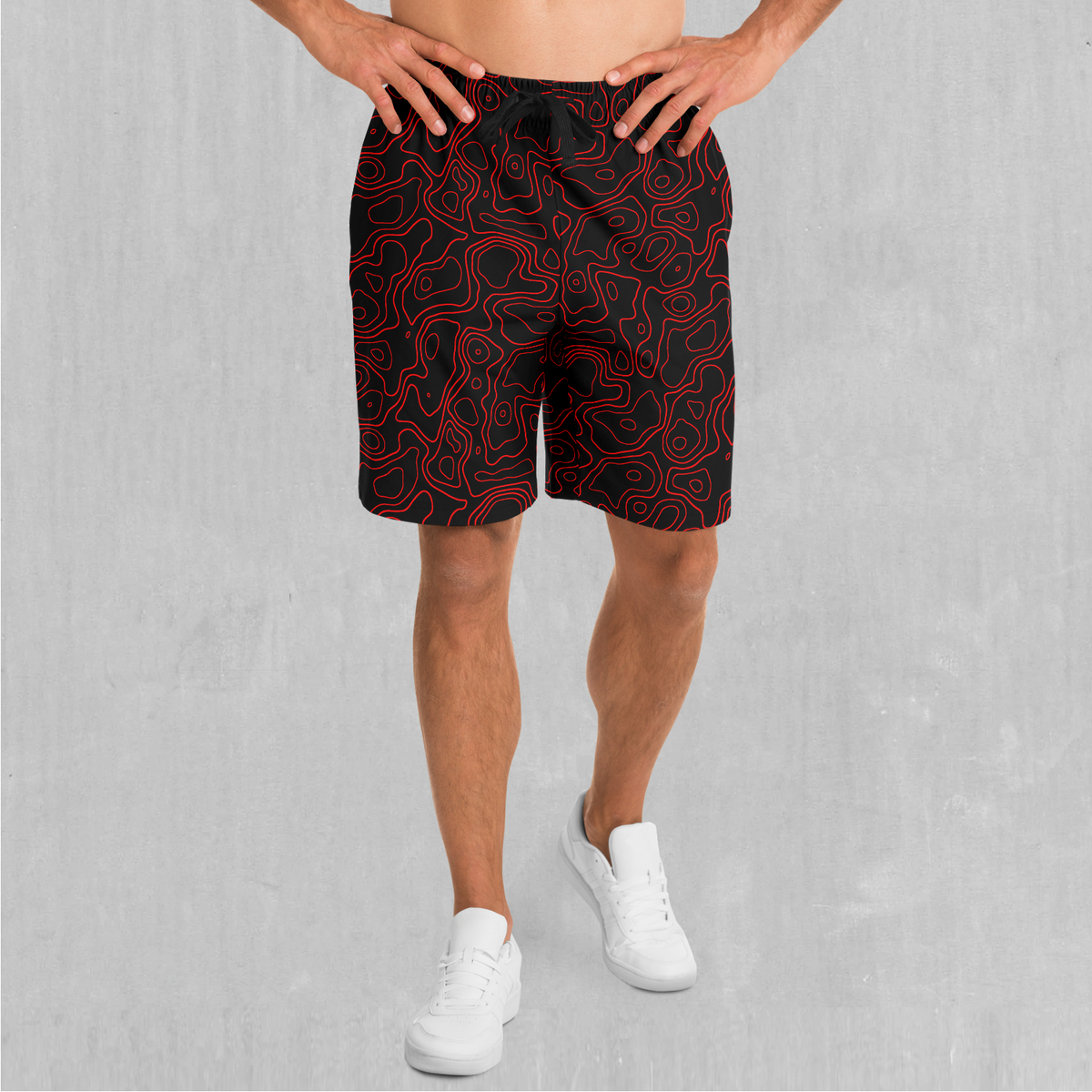 Red Topographic Shorts